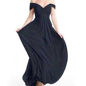Azazie Kaitlyn Dark Navy Gown
